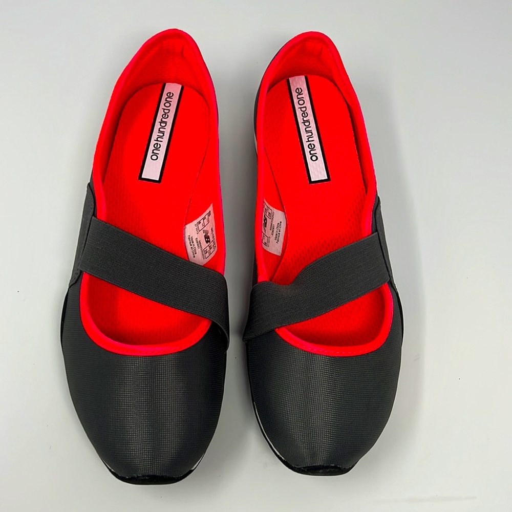 <NOWT>New Black Balance Ballet Fabric Mary Jane Sport Flat